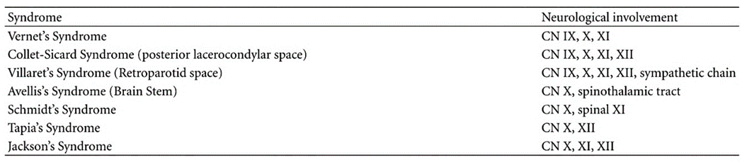 Table&nbsp;2.&nbsp;Syndrome&nbsp;Jugular&nbsp;Foramen 9
